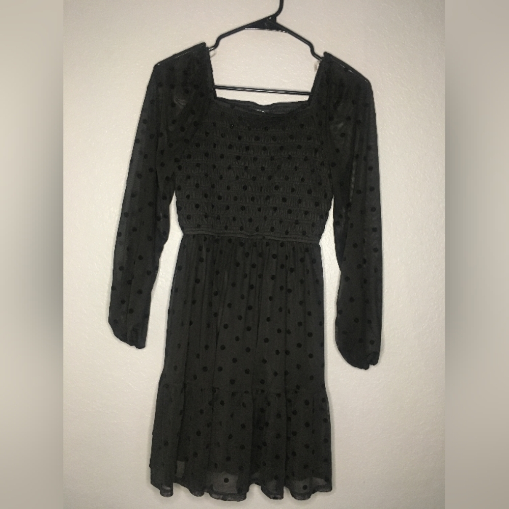 Black Polka Dot Sheer Dress